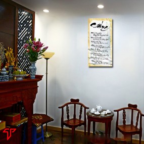 Tranh thư pháp hình phật treo phòng thờ